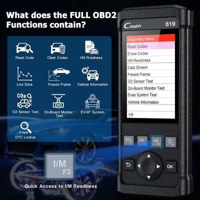 LAUNCH CR619 OBD2 Car Diagnostic Tool Auto Engine ABS SRS Airbag Read Clear Error Code ODB OBD 2 Automotive Scanner LAUNCH X431